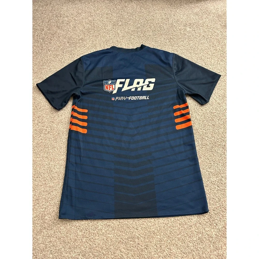 NFL Flag Denver Broncos Jersey Youth Large Navy Blue Excellent‎ Play Football